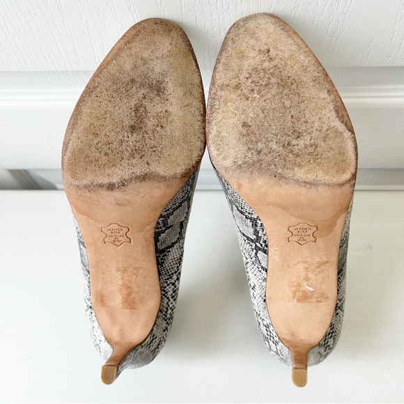 Expression Grey Snakeskin Patterned High Heels Leather Pumps Size 8 - Picture 9 of 16